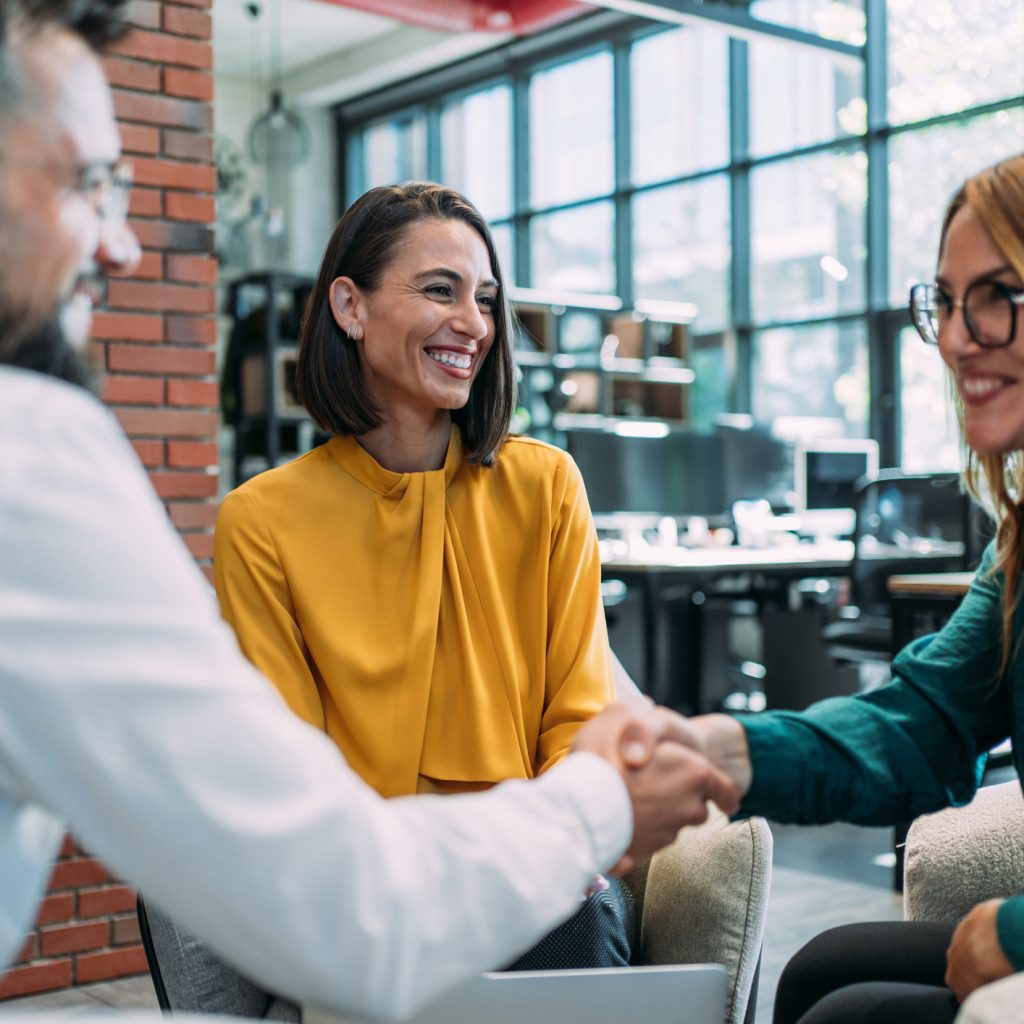 Business partners shaking hands