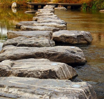 Stone path across river