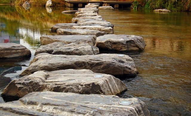 Stone path across river