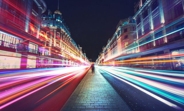 Speed of light in London city
